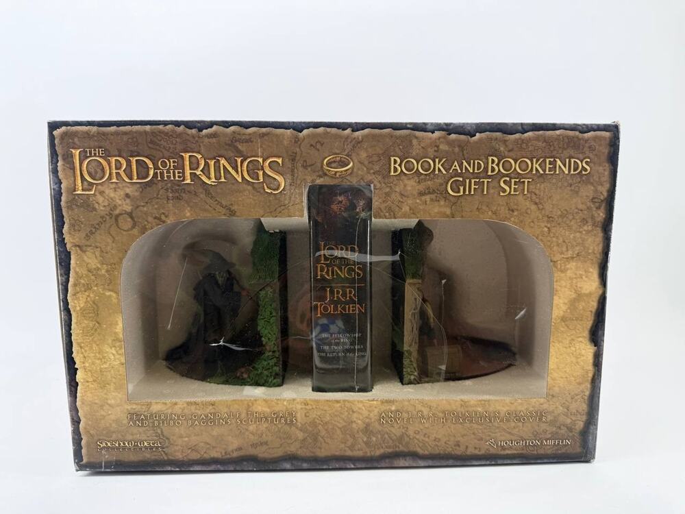 Lord of the Rings Book & Bookends Gift Set Weta Sideshow NEW Damaged Box 8.2 lb